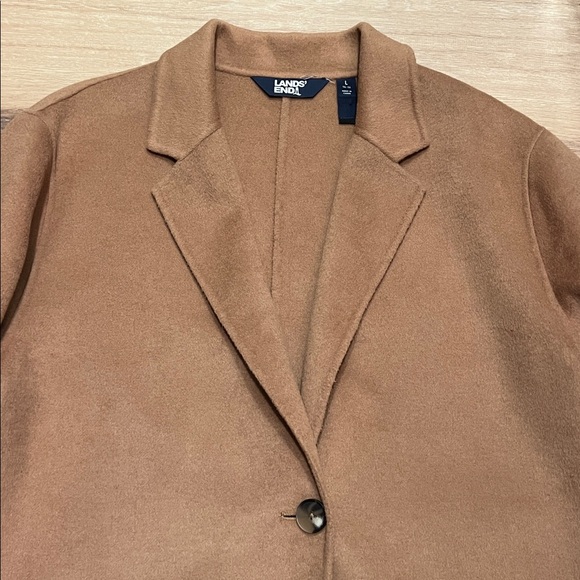 Lands’ End Wool Blend Overcoat - Camel - Size - Large - Picture 6 of 16